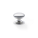 Alexander and Wilks - Waltz Round Cupboard Knob on Stepped Rose - Polished Nickel - Knob 32mm - AW825-32-PN - Choice Handles