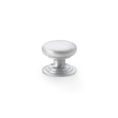 Alexander and Wilks - Waltz Round Cupboard Knob on Stepped Rose - Satin Chrome - Knob 32mm - AW825-32-SC - Choice Handles