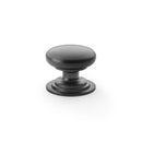 Alexander and Wilks - Waltz Round Cupboard Knob on Stepped Rose - Black - Knob 38mm - AW825-38-BL - Choice Handles