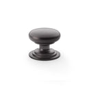 Alexander and Wilks - Waltz Round Cupboard Knob on Stepped Rose - Dark Bronze - Knob 38mm - AW825-38-DBZ - Choice Handles