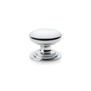 Alexander and Wilks - Waltz Round Cupboard Knob on Stepped Rose - Polished Chrome - Knob 38mm - AW825-38-PC - Choice Handles