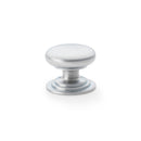 Alexander and Wilks - Waltz Round Cupboard Knob on Stepped Rose - Satin Chrome - Knob 38mm - AW825-38-SC - Choice Handles