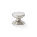 Alexander and Wilks - Waltz Round Cupboard Knob on Stepped Rose - Satin Nickel - Knob 38mm - AW825-38-SN - Choice Handles