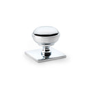 Alexander and Wilks - Quantock Cupboard Knob on Square Plate - Polished Chrome - 34mm - AW826-34-PC - Choice Handles