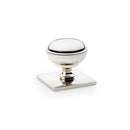 Alexander & Wilks Quantock Alexander and Wilks Cupboard Knob on Square Backplate - Polished Nickel - 34mm - AW826-34-PNPVD - Choice Handles