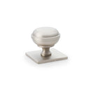 Alexander and Wilks - Quantock Cupboard Knob on Square Plate - Satin Nickel - 34mm - AW826-34-SN - Choice Handles