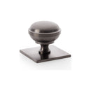 Alexander and Wilks - Quantock Cupboard Knob on Square Backplate - Dark Bronze PVD - 38mm - AW826-38-DBZPVD - Choice Handles