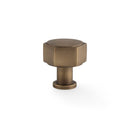 Alexander & Wilks Vesper Alexander and Wilks Hex  Cabinet Knob - Antique Brass - AW828-33-AB - Choice Handles
