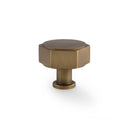 Alexander & Wilks Vesper Alexander and Wilks Hex  Cabinet Knob - Antique Brass - AW828-40-AB - Choice Handles