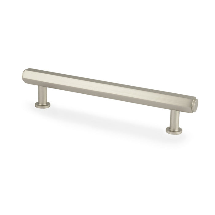 Alexander & Wilks Vesper Alexander and Wilks Hex  T-Bar Cabinet Pull-Satin Nickel-128mm C/C - AW830-128-SN