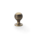 Alexander and Wilks - Caesar Cupboard Knob on Round Rose - Antique Brass - 25mm - AW832-25-AB - Choice Handles