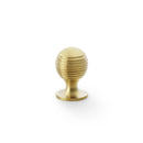 Alexander and Wilks - Caesar Cupboard Knob on Round Rose - Satin Brass PVD - 25mm - AW832-25-SBPVD - Choice Handles