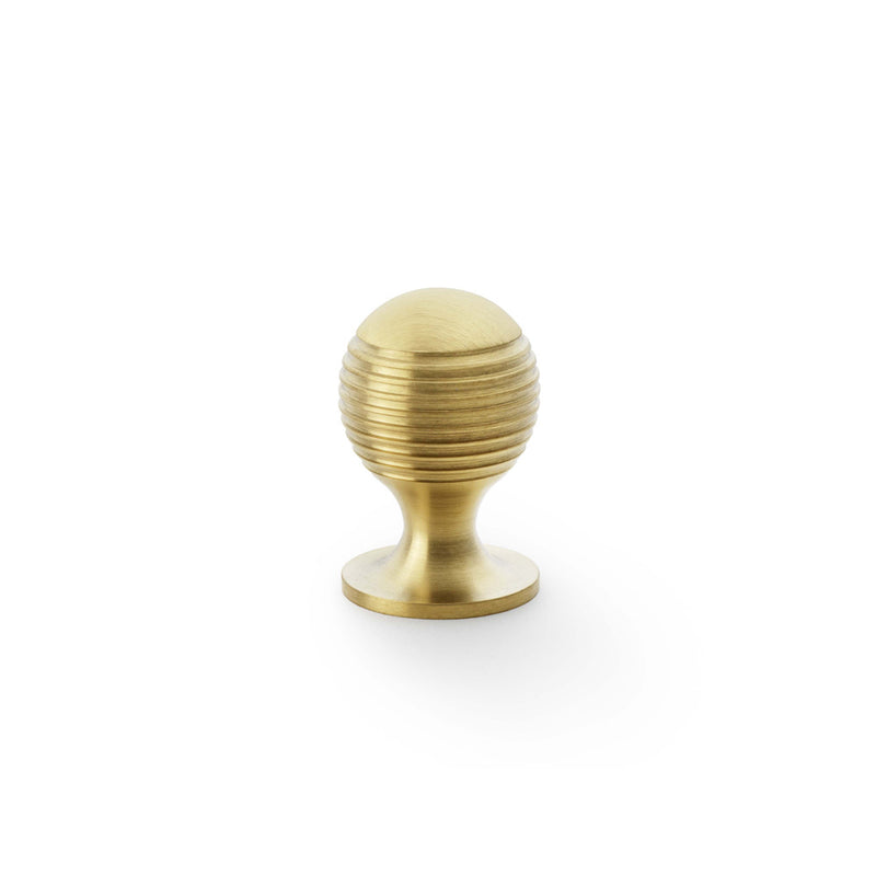Alexander and Wilks - Caesar Cupboard Knob on Round Rose - Satin Brass PVD - 25mm - AW832-25-SBPVD