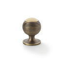 Alexander and Wilks - Caesar Cupboard Knob on Round Rose - Antique Brass - 32mm - AW832-32-AB - Choice Handles