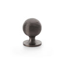 Alexander and Wilks - Caesar Cupboard Knob on Round Rose - Dark Bronze PVD - 32mm - AW832-32-DBZPVD - Choice Handles