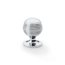 Alexander and Wilks - Caesar Cupboard Knob on Round Rose - Polished Chrome - 32mm - AW832-32-PC - Choice Handles