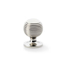 Alexander and Wilks - Caesar Cupboard Knob on Round Rose - Polished Nickel - 32mm - AW832-32-PN - Choice Handles