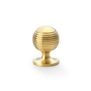 Alexander and Wilks - Caesar Cupboard Knob on Round Rose - Satin Brass PVD - 32mm - AW832-32-SBPVD - Choice Handles