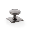 Alexander and Wilks - Bullion Cupboard Knob on Square Backplate - Dark Bronze PVD - AW835-38-DBZPVD - Choice Handles