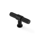 Alexander & Wilks Kingston Reeded T-Bar Cabinet Knob – Black – 80mm – AW838R-80-BL