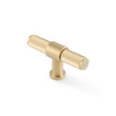 Alexander & Wilks Kingston Reeded T-Bar Cabinet Knob – Satin Brass PVD – 80mm – AW838R-80-SBPVD