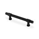 Alexander & Wilks Kingston Knurled Cabinet Pull Handle – Black – 128mm Centres – AW839-128-BL