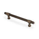 Alexander & Wilks Kingston Knurled Cabinet Pull Handle – Antique Brass – 128mm Centres – AW839-128-AB