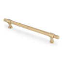 Alexander & Wilks Kingston Knurled Cabinet Pull Handle – Satin Brass PVD – 224mm Centres – AW839-224-SBPVD