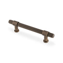 Alexander & Wilks Kingston Reeded Cabinet Pull Handle – Antique Brass – 128mm Centres – AW839R-128-AB
