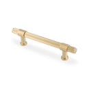 Alexander & Wilks Kingston Reeded Cabinet Pull Handle – Satin Brass PVD – 128mm Centres – AW839R-128-SBPVD