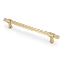 Alexander & Wilks Kingston Reeded Cabinet Pull Handle – Satin Brass PVD – 224mm Centres – AW839R-224-SBPVD