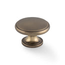 Alexander and Wilks - Cambridge Round Cupboard Knob - Antique Brass - AW849-38-AB - Choice Handles