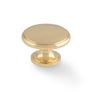 Alexander and Wilks - Cambridge Round Cupboard Knob - Polished Brass - AW849-38-PB - Choice Handles