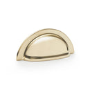 Alexander and Wilks Bardom Ridged Cabinet Cup Pull - Polished Brass - AW903PB - Choice Handles