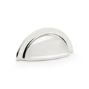 Alexander and Wilks Bardom Ridged Cabinet Cup Pull - Polished Nickel - AW903PN - Choice Handles