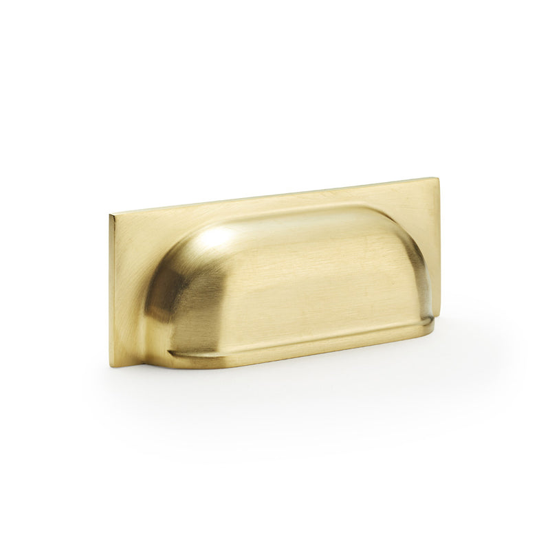 Alexander and Wilks - Quantock Cup Pull Handle - Satin Brass - Centers 96mm - AW905SBPVD