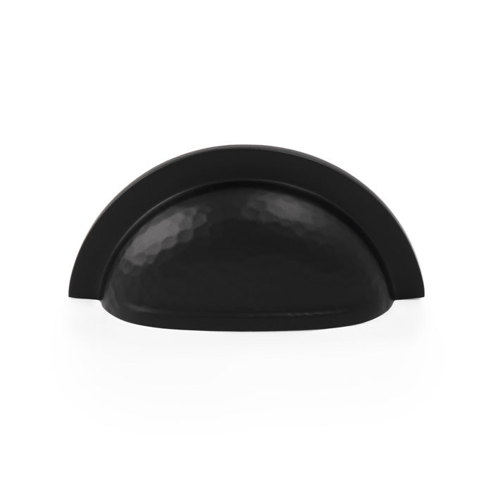 Alexander and Wilks - Bardom Hammered Ridged Cup Pull - Black - AW912BL - Choice Handles