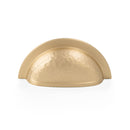 Alexander and Wilks - Bardom Hammered Ridged Cup Pull - Satin Brass - AW912SB - Choice Handles