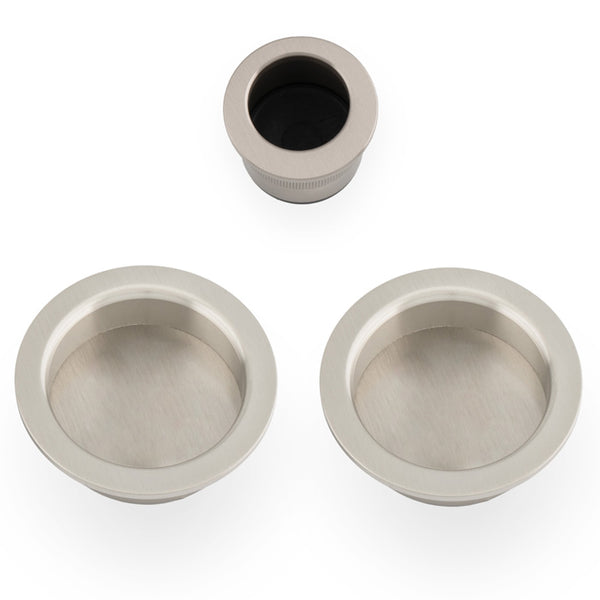 Alexander and Wilks - Sliding door pull kit - Satin Nickel - AW994SN - Choice Handles