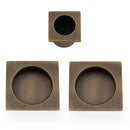 Alexander and Wilks - Square sliding door pull kit - Antique Brass - AW995AB - Choice Handles