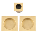 Alexander and Wilks - Square sliding door pull kit - Satin Brass PVD - AW995SBPVD - Choice Handles