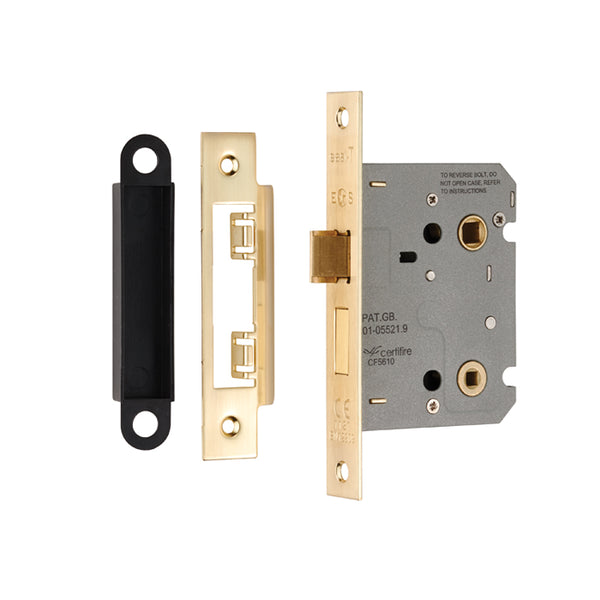 Eurospec - Easi-T Residential Bathroom Lock 78mm  - Satin Brass - BAE5030SB - Choice Handles
