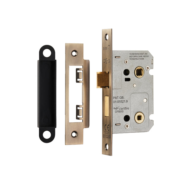 Eurospec - Easi-T Residential Bathroom Lock 65mm - Antique Brass - BAE5025AB - Choice Handles