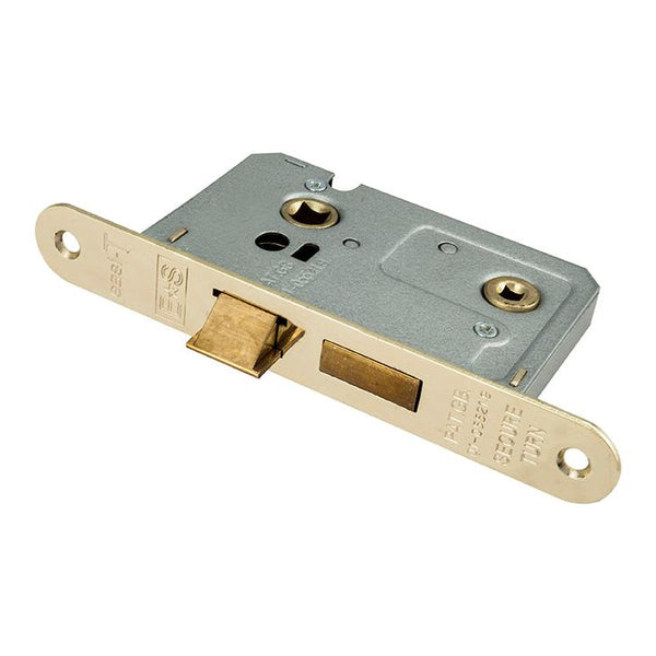 Eurospec - Easi-T Residential Bathroom Lock 65mm Radius - Electro Brassed - BAE5025EB/R - Choice Handles