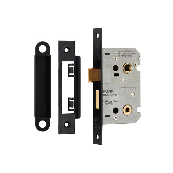 Eurospec - Easi-T Residential Bathroom Lock 65mm - Matt Black - BAE5025MB - Choice Handles