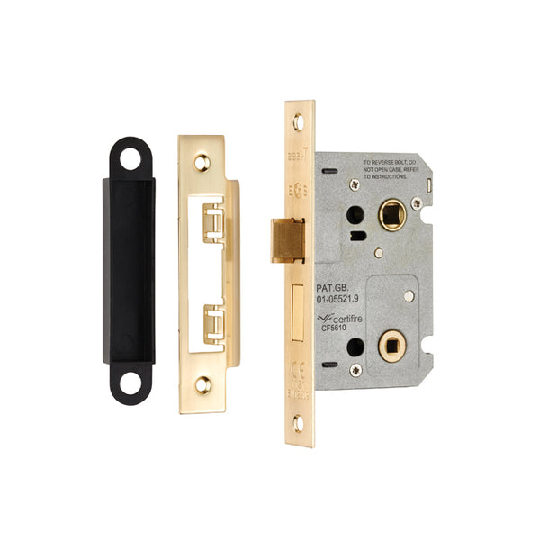 Eurospec - Easi-T Residential Bathroom Lock 65mm - Satin Brass - BAE5025SB - Choice Handles