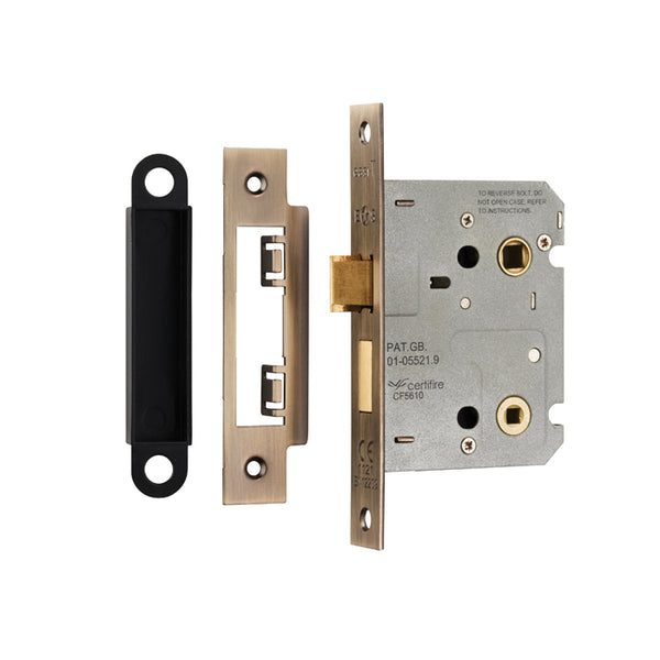 Eurospec - Easi-T Residential Bathroom Lock 78mm  - Antique Brass - BAE5030AB - Choice Handles