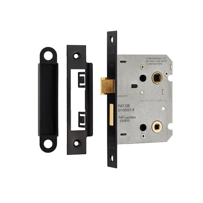 Eurospec - Easi-T Residential Bathroom Lock 78mm  - Matt Black - BAE5030MB - Choice Handles