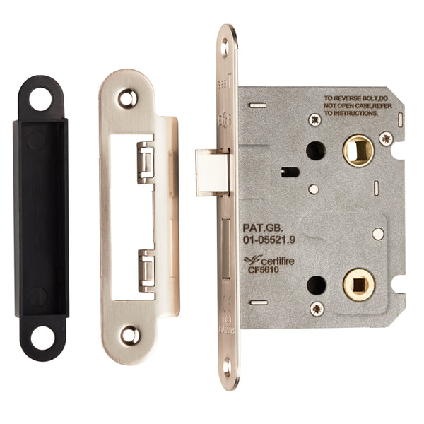 Eurospec - Easi-T Residential Bathroom Lock 78mm Radius - Nickel Plate - BAE5030NP/R - Choice Handles