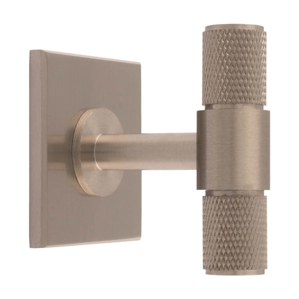 Carlisle Brass - Knurled T-Bar on backplate 40mm - Satin Nickel - BP701SN40SN - Choice Handles